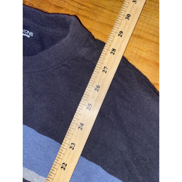 Basic Editions Gray Blue Stripe Men's Size Medium - Picture 3 of 6